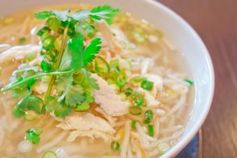 Stanley's light and classic Vietnamese pho with rice noodles, steamed chicken, and bean sprouts