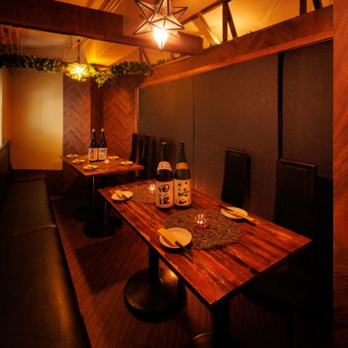 The charm of the private rooms is that they exude a Japanese atmosphere.