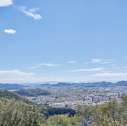 A grand panorama of the city of Himeji.