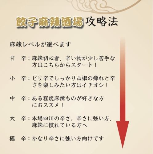 麻辣レベルが選べます