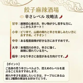 麻辣レベルが選べます