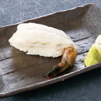 天然車エビ　握り