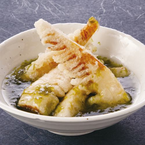 筍の唐揚げ　～あおさ餡かけ～