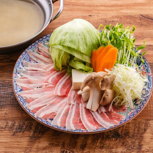 Pork and lettuce shabu-shabu