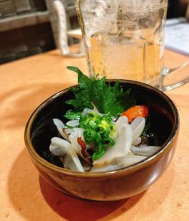 Raw jellyfish ponzu sauce