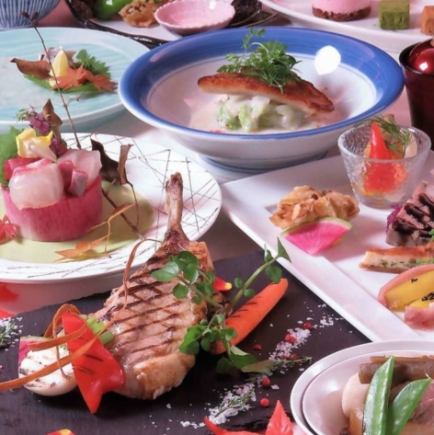 [120 minutes of all-you-can-drink included ◆ Japanese-Western fusion Bronze Course] Perfect for parties ◎ Enjoy seasonal amuse-bouche dishes, sashimi, and Japanese cuisine