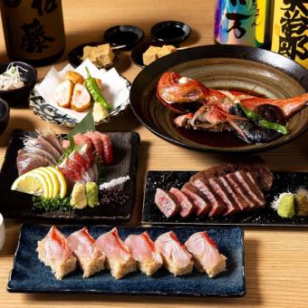 【お料理のみ】金目鯛の煮付けと黒毛和牛のレアステーキコース〈全7品〉5,000 円(税込)