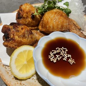 Fried chicken wing gyoza