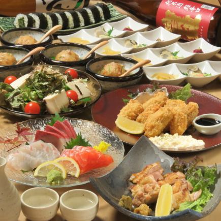 【120分飲み放題付き】刺し盛3種や牡蠣フライなど含む全7品5000円(税込)