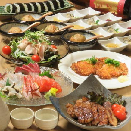 【120分飲み放題付き】刺し盛4種やもみじ豚のトンテキなど全8品6000円(税込)