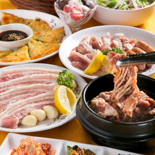 [Course to taste popular dishes] All-you-can-eat Moija's specialty pickled short ribs, samgyeopsal, and other popular Korean dishes★