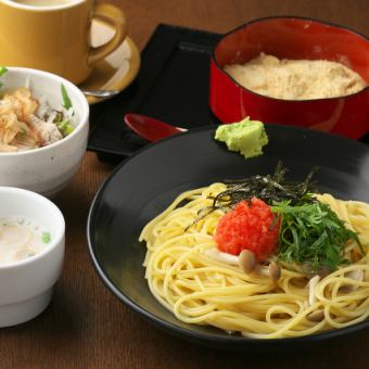 Mentaiko and Shimeji mushrooms with green shiso flavor Rinjiro set 1900 yen → 1800 yen