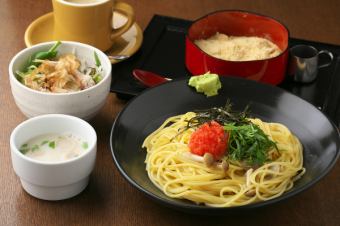 Mentaiko and Shimeji mushrooms with green shiso flavor Rinjiro set 1900 yen → 1800 yen