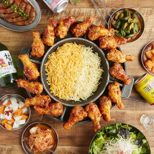 ☆午餐营业☆ 如果您想在广岛品尝最新的韩国料理，包括值得在Instagram上发布的UFO鸡，就去“Chumaru”吧♪