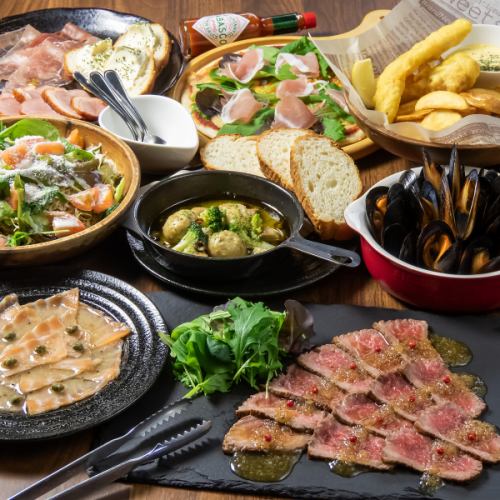 Perfect for any banquet! Enjoy roast beef, mussels, and more in this 8-course meal with 120 minutes of all-you-can-drink.