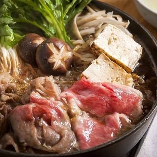 宴会や会食に!【贅沢★牛すき焼きコース】 お刺身5点盛や地鶏の天ぷらなどが楽しめる贅沢コース!