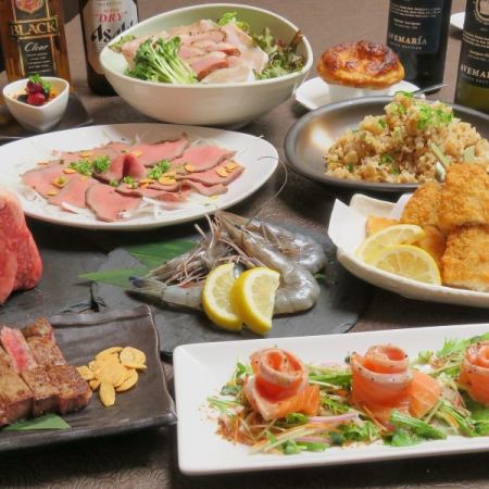 【2시간 음료 무제한 포함】해산물과 국산 소 등심도!전 9품★