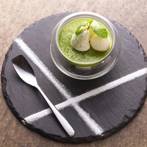 Melty smooth matcha mousse