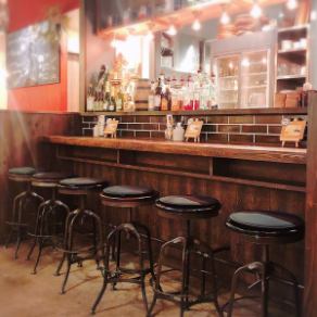 The counter seats create a bar atmosphere Popular seats for singles