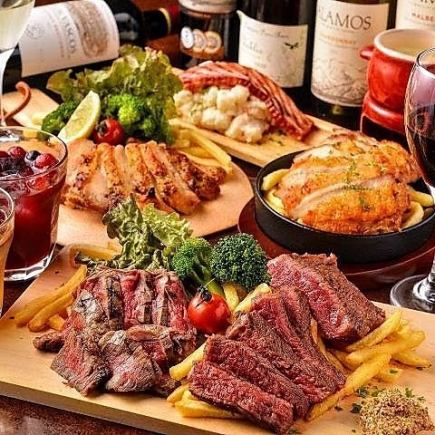 [Limited time offer!] All-you-can-eat and drink Kuroge Wagyu beef, Oyama Jidori chicken, and more for 3 hours "Meat Tasting Course" 4,500 yen → 3,500 yen {10 dishes}