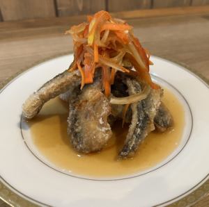 イワシ竜田揚げの南蛮ソース
