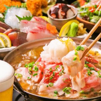 [Main dish: sashimi platter delivered directly from the fish market & pork shaved ice hotpot] Includes 2 hours of all-you-can-drink draft beer & local sake