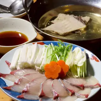 ゆうこう縞鯵のしゃぶしゃぶ