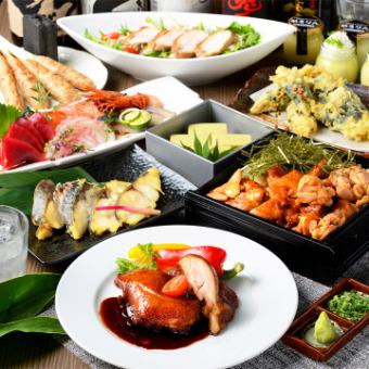 May to July [Luxury Course] 180 minutes all-you-can-drink included ★ 5 kinds of sashimi, Oku-Mikawa chicken steak, etc. {Total of 9 dishes} 5,000 yen
