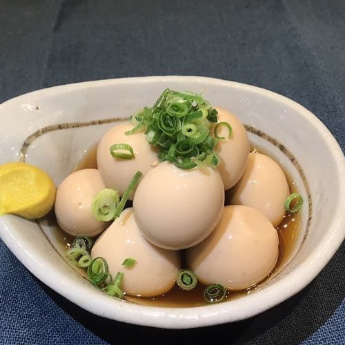 Pickled quail eggs in soup