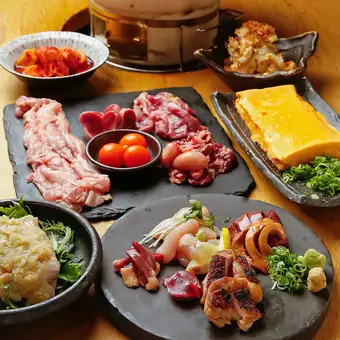 【月~木限定の平日宴会/3h飲み放題付】お得に軍鶏堪能コース♪全10品5,000円