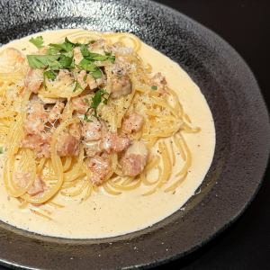 Porcini and bacon cream pasta