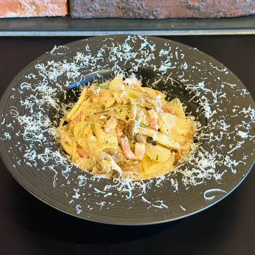 Pasta with plenty of porcini mushrooms
