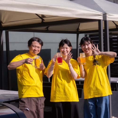 生ビールも飲み放題OK！開放的なビアガーデンで乾杯♪