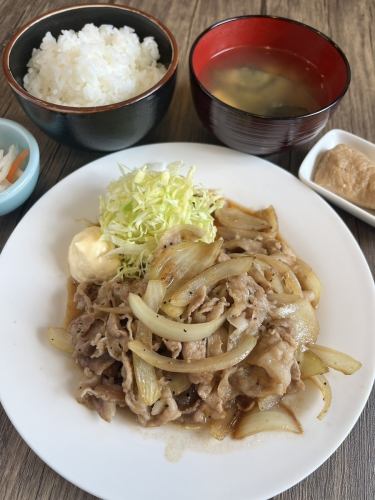 国産豚生姜焼き定食
