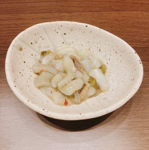 イカ軟骨小鉢/海鮮三種/元祖タコWASABI/えんがわユッケ小鉢