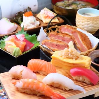 【大関コース】おまかせ刺身,揚げ物,厳選寿司6貫を含む全8品+90飲み放題付⇒4500円(税込)