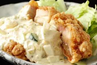 먹는 타르타르의 치킨 류다 / 찢어진 명태자 / 마늘 버터 / 호르몬 스태미나 구이 / 닭고기 튀김