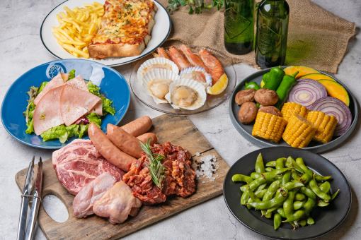 【リバーサイドベーシックBBQ(ディナー限定)】ボリューム満点コスパ◎の大人気プラン