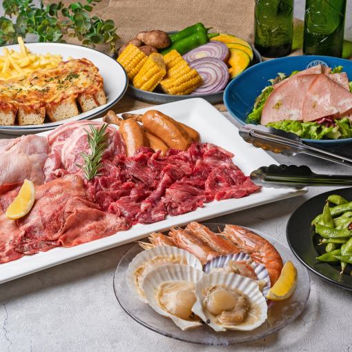 【 リバーサイドウルトラBBQ(ディナー)】食材にフォーカスをあてた上質プラン2時間飲放題