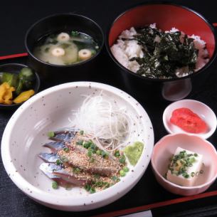 ごまさば丼定食(醤油・味噌・炙り)