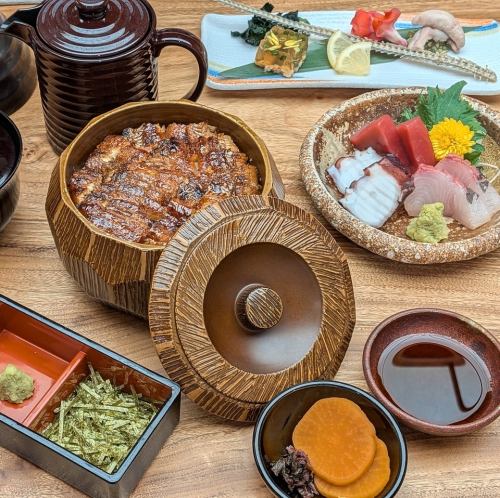 【3～5月限定】二周年記念「周年御膳」(ひつまぶしに旬魚のお造り盛り合わせと鰻の前菜付き)
