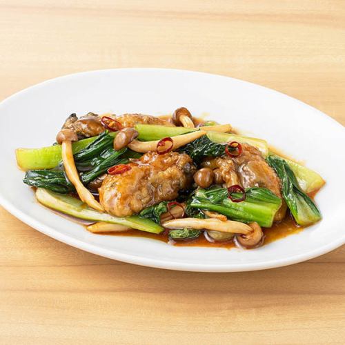 牡蠣とチンゲン菜のオイスターソース炒め