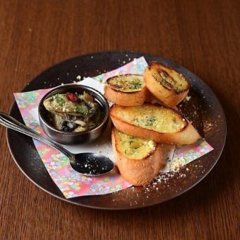 牡蠣の和風オイル漬け～バケット添え～