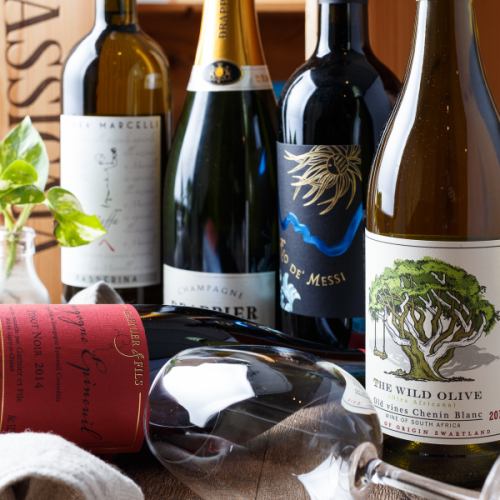 Numerous natural wines available
