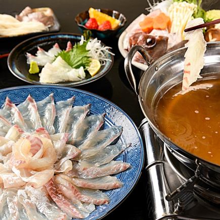 [Luxurious ingredients] 8 dishes including 5 kinds of fresh fish and sea bream shabu-shabu 6,500 yen 2.5 hours all-you-can-drink