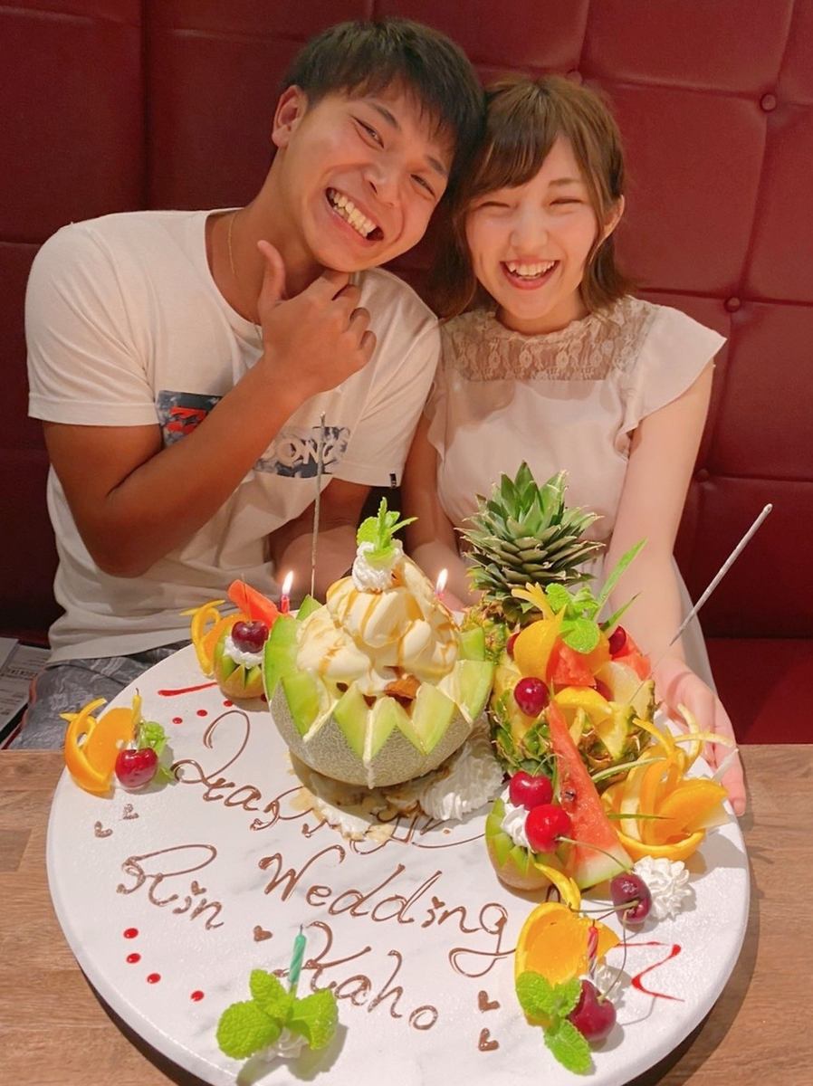記念日にはドルチェサービスも。誕生日はもちろん各種記念日に！