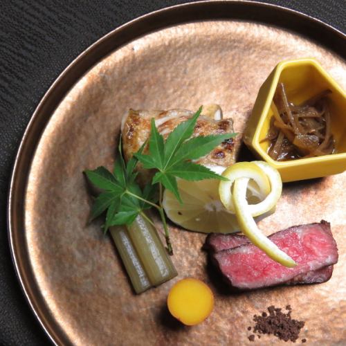 佐渡牛の炭火焼き
