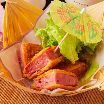 まぐろ頬肉竜田揚げ/厚切りハムカツ