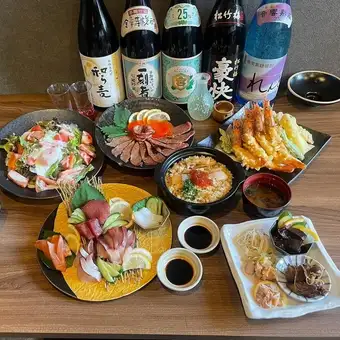 海鮮と和牛の《極み》歓迎会・送別会コース～海山彩りの饗宴～【飲み放題付きコース】
