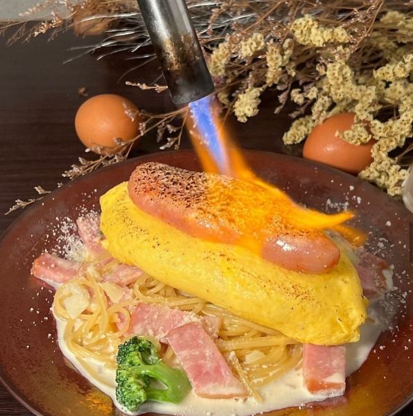 まるごと明太オムレツパスタ